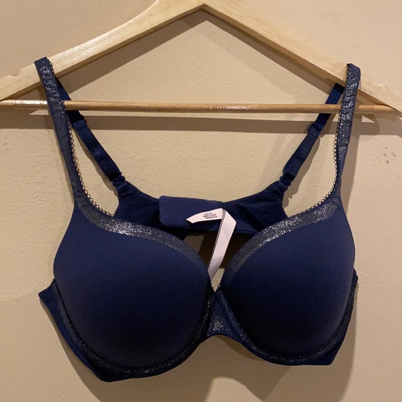 Victoria’s Secret Bra Size 36C Navy w/ silver trim - Picture 1 of 8